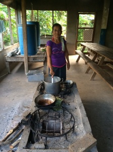 Hot dinner cooked by one of the community volunteers